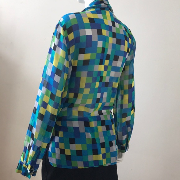 pixel designed print, sheer fabrics - Picture 3 of 5
